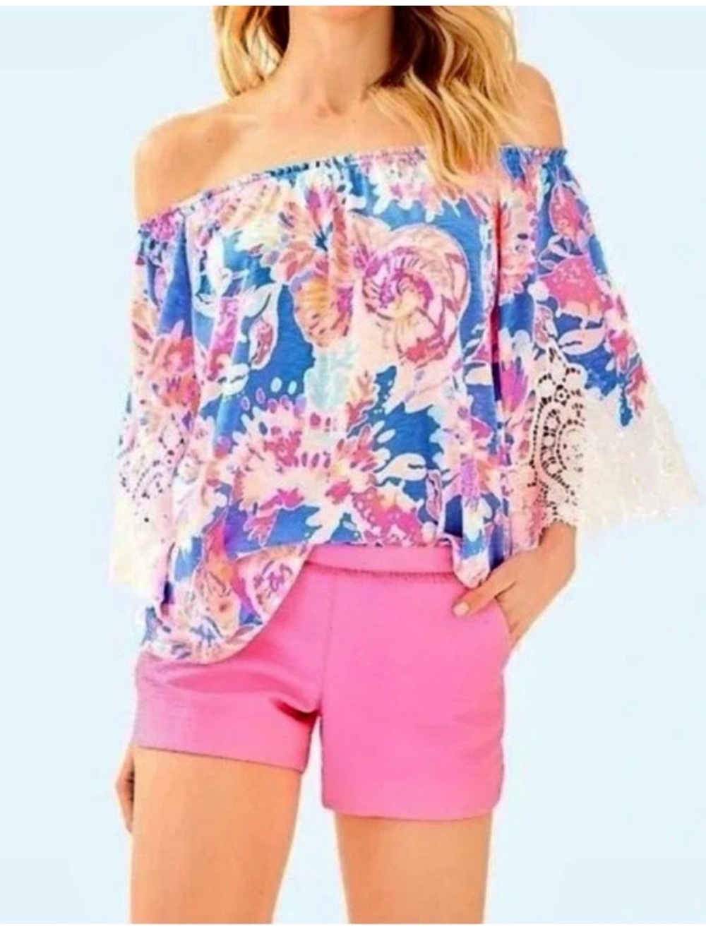NWT Lilly Pulitzer Adie Sunset Hot Pink Shorts - Size 4